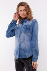 Dyna blouse | Denim Mid Blue