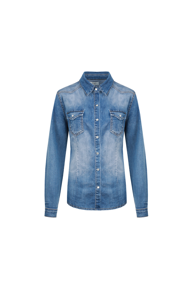 Dyna blouse | Denim Mid Blue