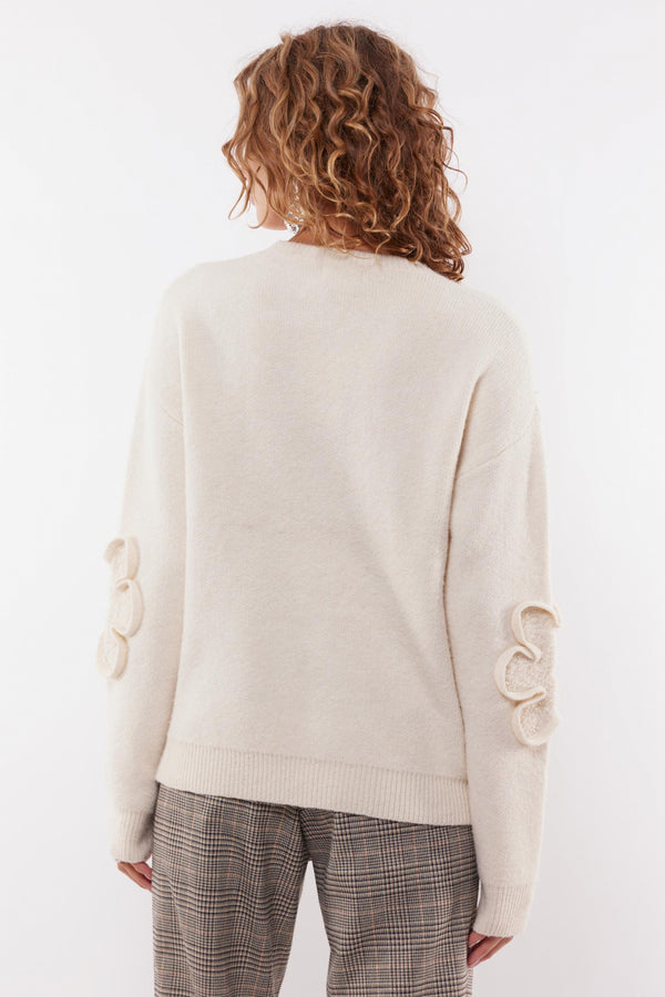 Dinja knit sweater | Wool White