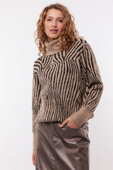 Doutse knit sweater | Sahara/Black