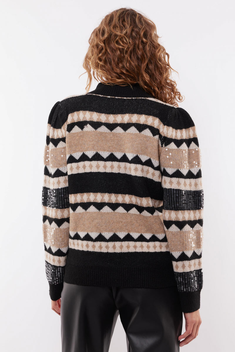 Dita knit sweater | Black/Sand