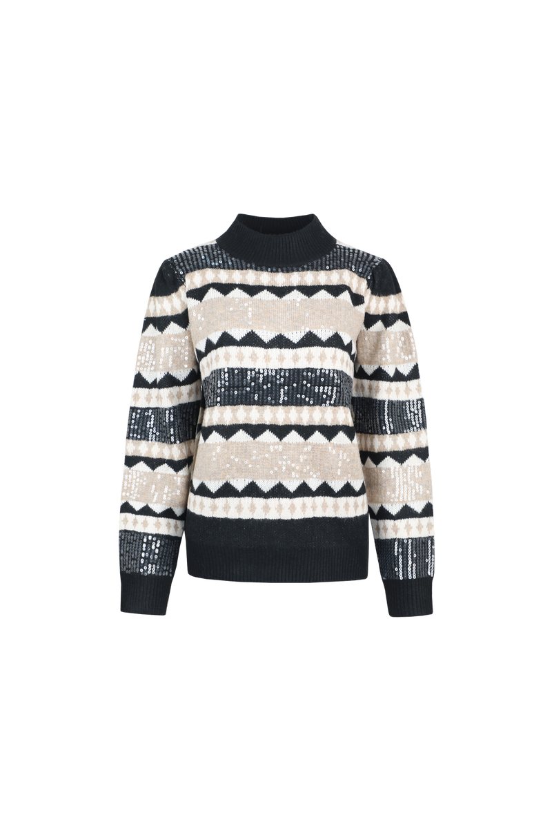 Dita knit sweater | Black/Sand