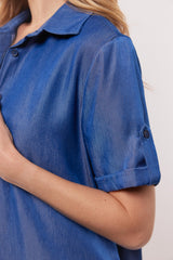 Breg blouse | Denim Mid Blue