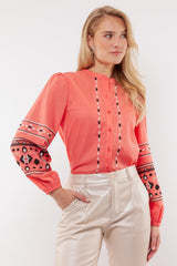 Cascade blouse | Spicy Coral