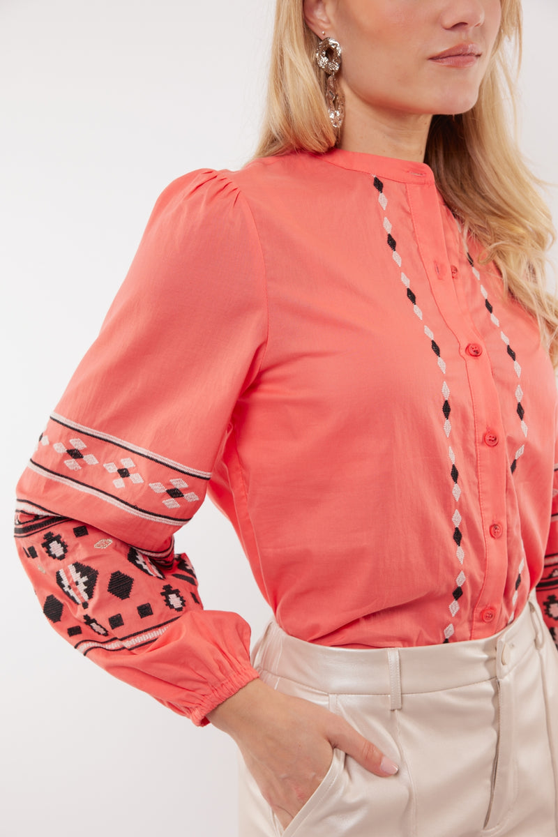 Cascade blouse | Spicy Coral