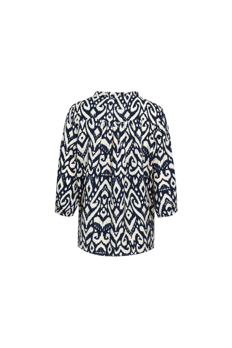 Emelia blouse | Sand/Navy Blue