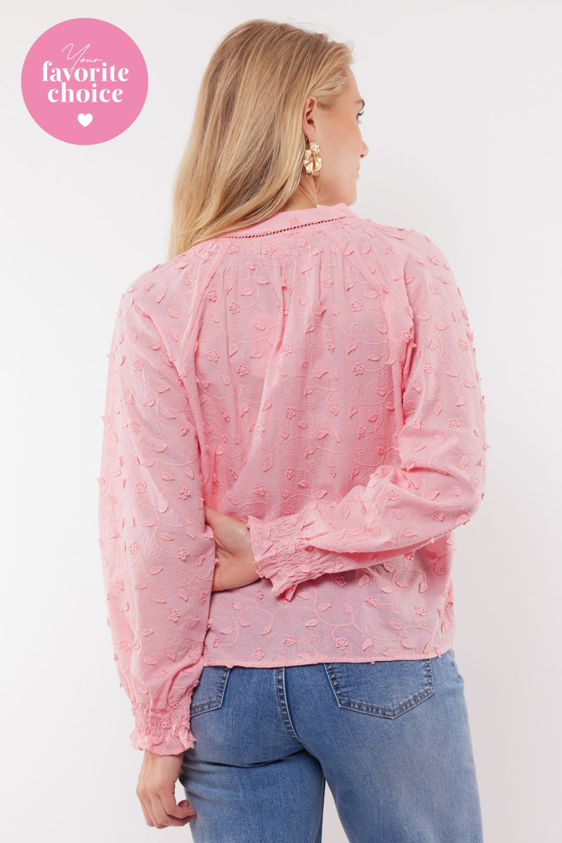 Aria blouse | Flower Peach