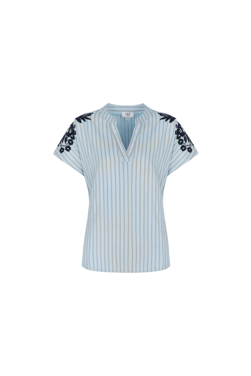 Granville top | Tiger Eye/Light Blue